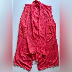 Pink No-Sleeved Summer Cardigan